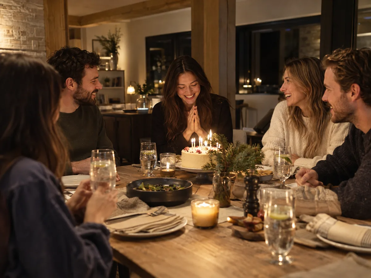 Friends raising a toast around a table